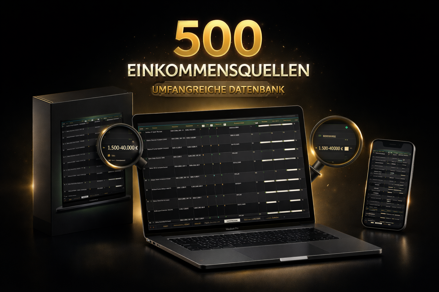 500 Einkommensquellen Datenbank
